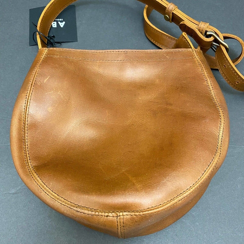 Able Naomi Saddlebag Purse Whiskey Adjustable Crossbody Zippered - Picture 5 of 10